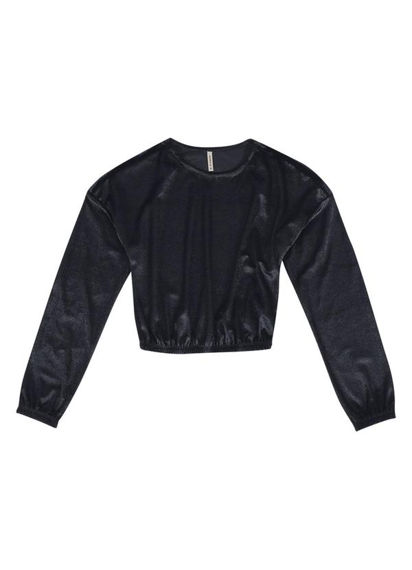 Habana - Blusão Feminino Juvenil Aveludado Preto