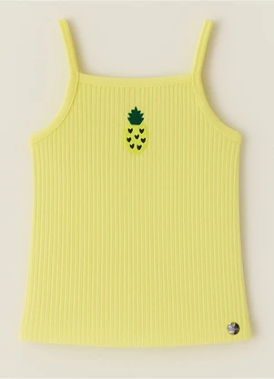 Bimbi - Regata Amarela com Patch de Abacaxi Amarelo - BIMBI