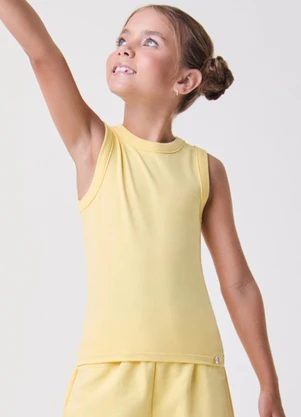 Bimbi - Regata Básica Canelada Amarelo Manteiga Amarelo - BIMBI