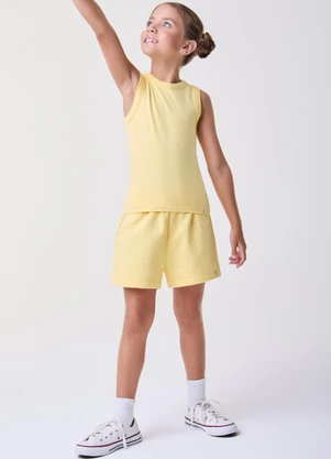 Bimbi - Regata Básica Canelada Amarelo Manteiga Amarelo - BIMBI