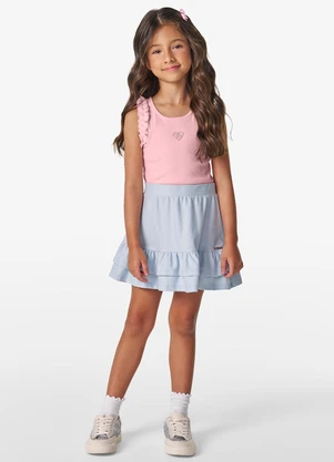 Trick Nick - Regata Infantil Feminina em Ribana 2x1 Rosa - TRICK NICK