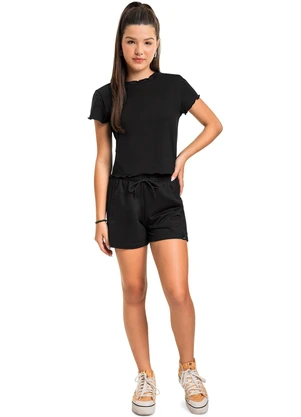 Gloss - Blusa Básica Juvenil para Menina Preto - GLOSS