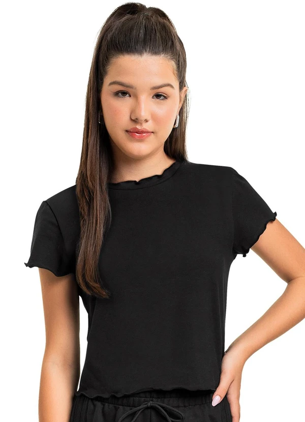 Gloss - Blusa Básica Juvenil para Menina Preto