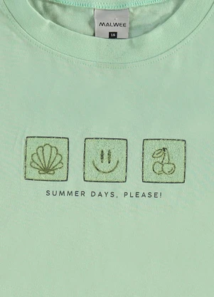 Malwee Kids - Blusa Box Summer Days, Please! Teen Verde Menta - MALWEE KIDS