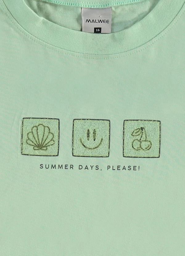 Malwee Kids - Blusa Box Summer Days, Please! Teen Verde Menta 2