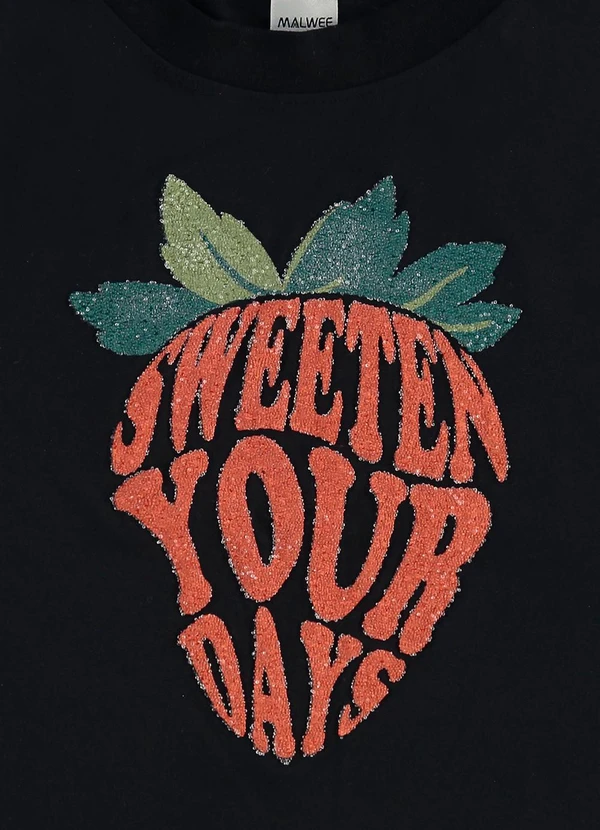 Malwee Kids - Blusa Box Sweeten Your Days Teen Preto 2