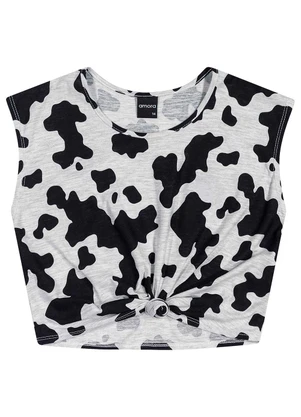 Amora - Blusa Boxy Menina Cinza - AMORA