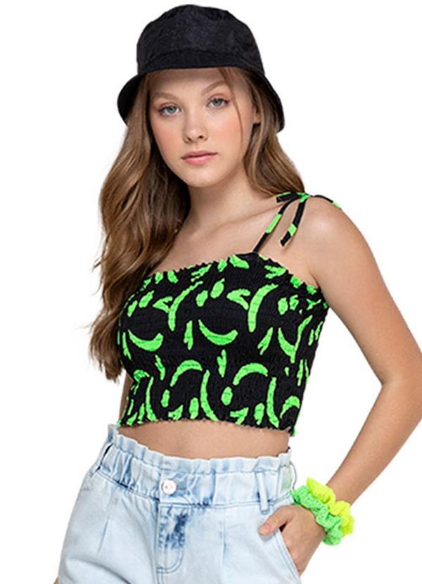 Amora - Blusa Boxy Menina Preta