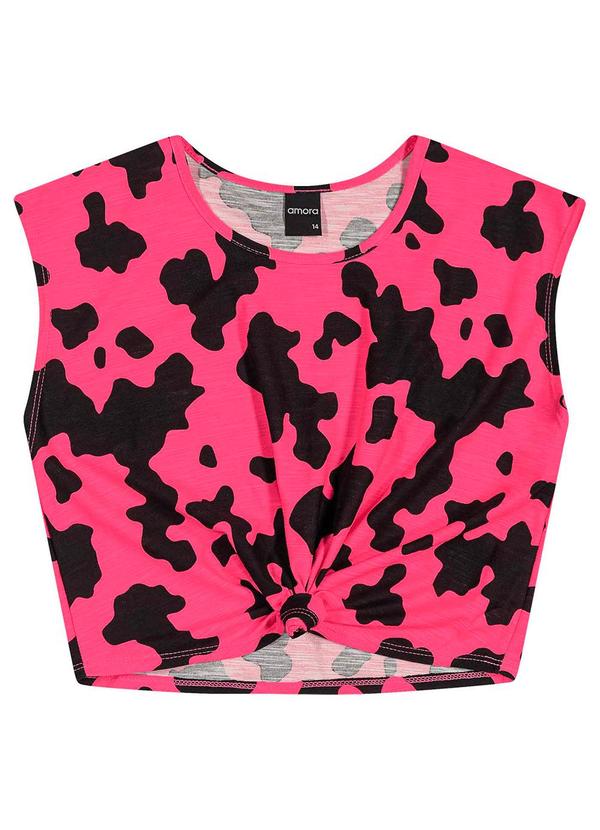 Amora - Blusa Boxy Menina Rosa