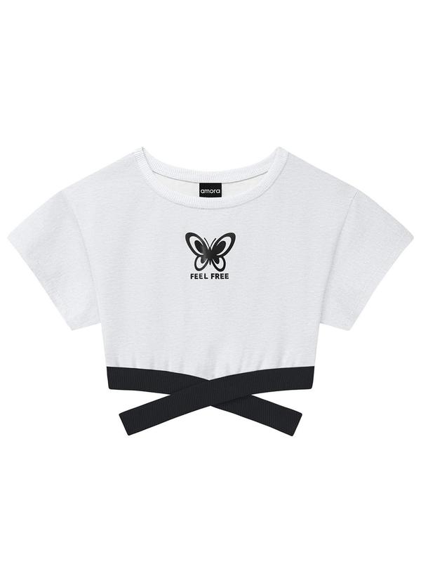 Amora - Blusa Boxy Teen Menina Cinza