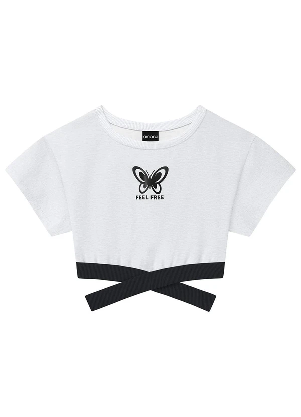 Amora - Blusa Boxy Teen Menina Cinza