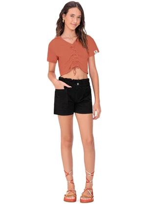 Amora - Blusa Boxy Teen Menina Laranja - AMORA