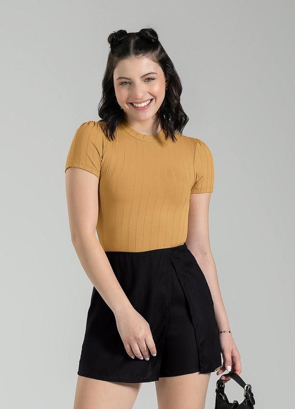 Cativa Teen - Blusa Canelada Caramelo