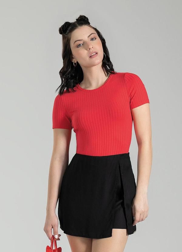Cativa Teen - Blusa Canelada Vermelho
