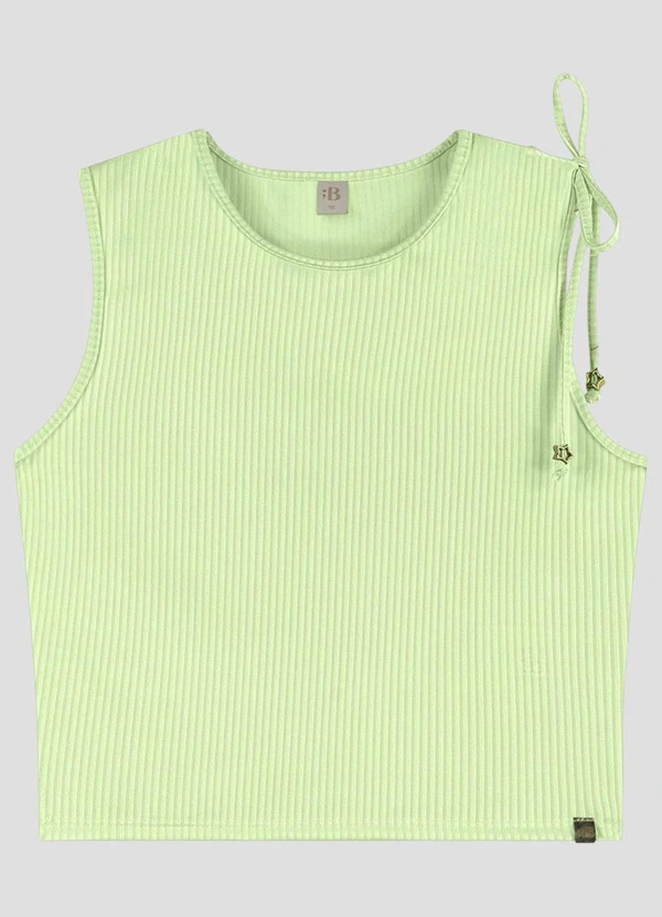 Based. - Blusa Canelado Relevo com Amarração Verde