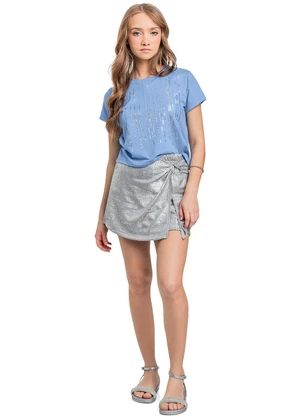 Gloss - Blusa com Paetê Juvenil Azul - GLOSS