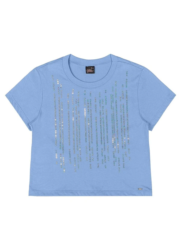 Gloss - Blusa com Paetê Juvenil Azul 3