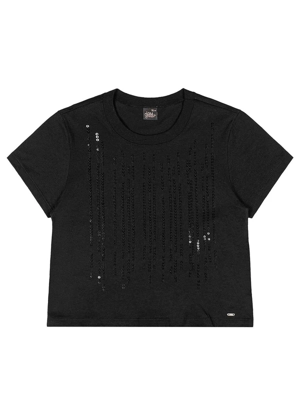 Gloss - Blusa com Paetê Juvenil Preto 3