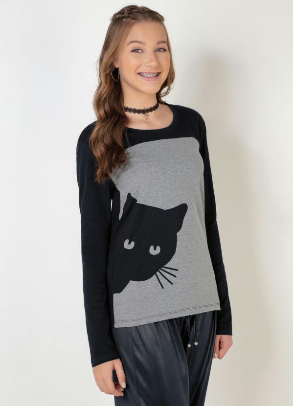Outlet - Blusa com Recorte Preta