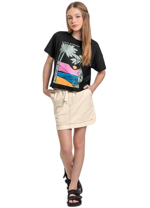 Gloss - Blusa com Strass Juvenil Preto - GLOSS