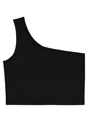Malwee Kids - Blusa Cropped Assimétrica Teen Preto - MALWEE KIDS