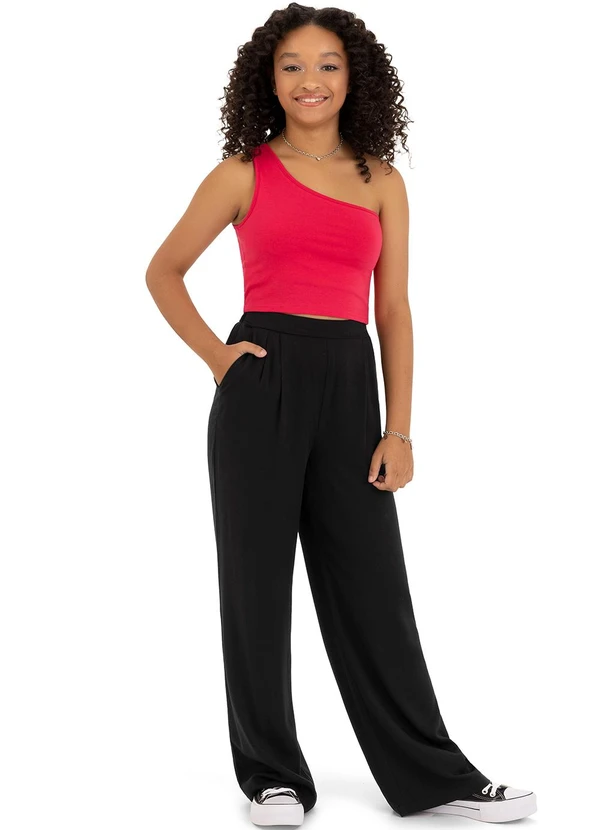 Malwee Kids - Blusa Cropped Assimétrica Teen Rosa Escuro 2