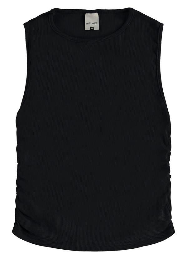 Malwee Kids - Blusa Cropped com Franzido Teen Preto