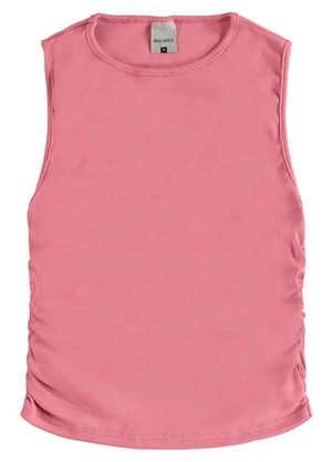 Malwee Kids - Blusa Cropped com Franzido Teen Rosê - MALWEE KIDS