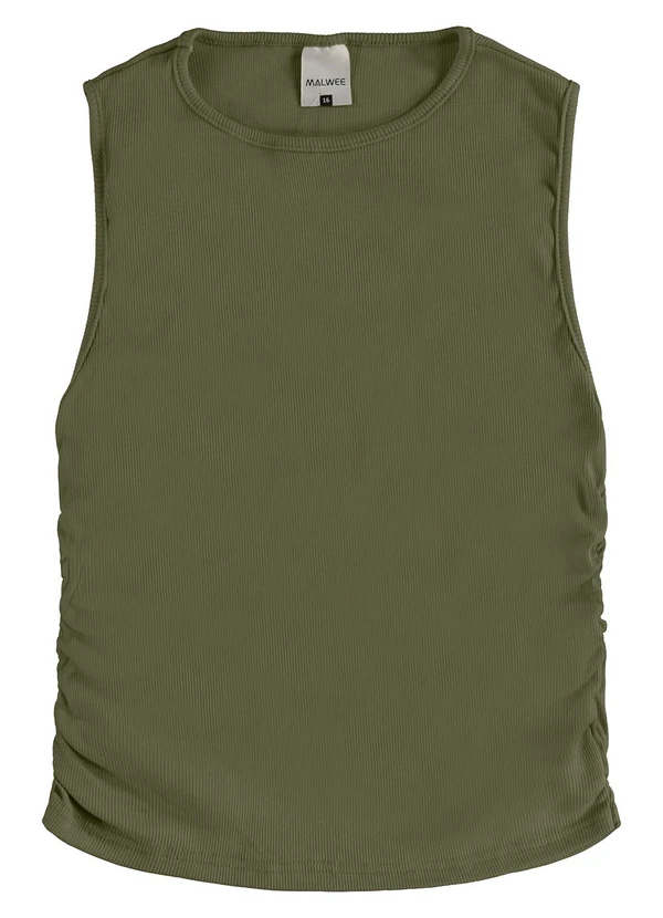 Malwee Kids - Blusa Cropped com Franzido Teen Verde Militar 3