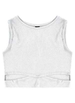 Malwee Kids - Blusa Cropped Cut Out Teen Branco - MALWEE KIDS