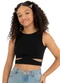 Malwee Kids - Blusa Cropped Cut Out Teen Branco - variação: Preto