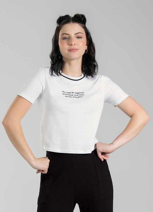 Cativa Teen - Blusa Cropped em Algodão Branco