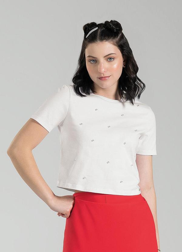 Cativa Teen - Blusa Cropped em Algodão Branco