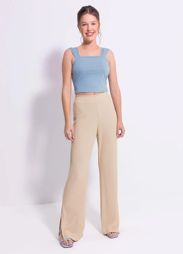 Cativa Teen - Blusa Cropped em Cotton Azul 3