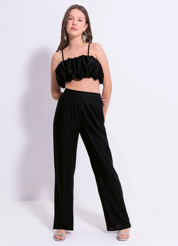 Cativa Teen - Blusa Cropped em Viscose Preto 4