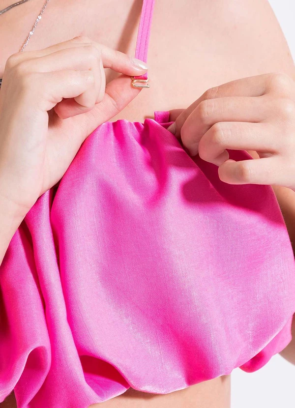 Cativa Teen - Blusa Cropped em Viscose Rosa 4