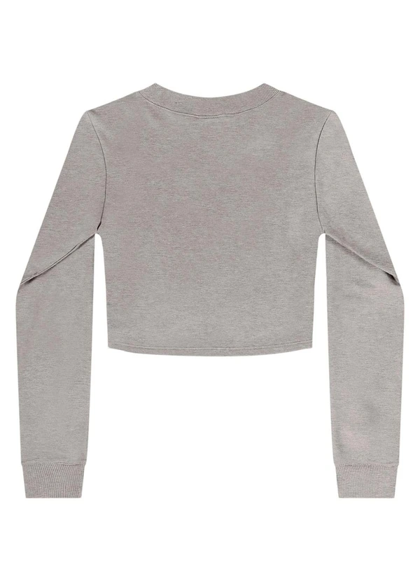 Gloss - Blusa Cropped Juvenil em Molecotton Cinza 2