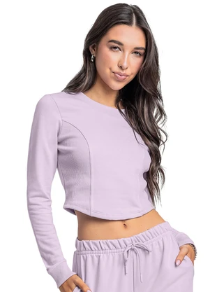 Gloss - Blusa Cropped Juvenil em Molecotton Roxo - GLOSS