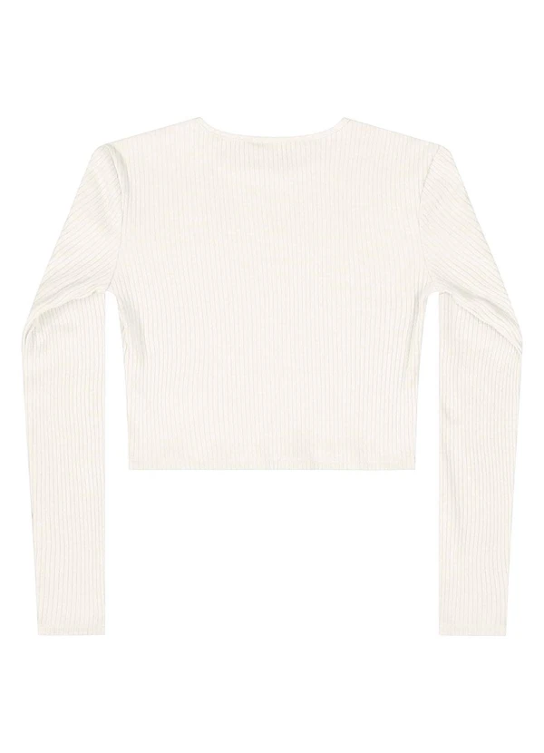 Gloss - Blusa Cropped Juvenil em Ribana Bege 2