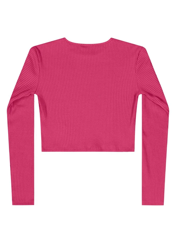 Gloss - Blusa Cropped Juvenil em Ribana Rosa 2