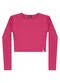 Gloss - Blusa Cropped Juvenil em Ribana Rosa - variação: Rosa