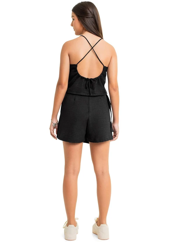 Gloss - Blusa Cropped Juvenil em Tecido Preto 4