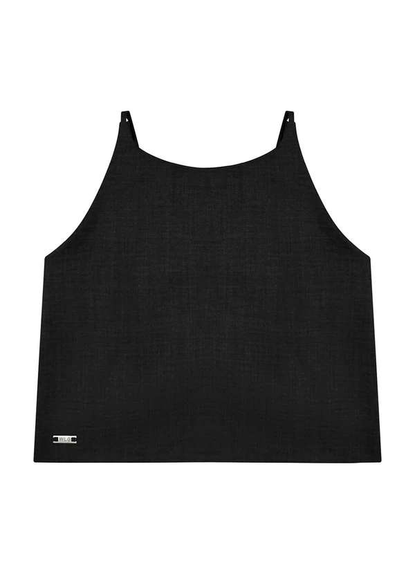 Gloss - Blusa Cropped Juvenil em Tecido Preto 5