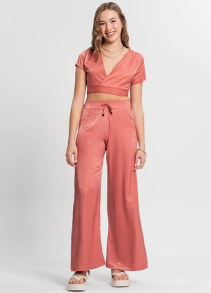 Minty - Blusa Cropped Juvenil em Viscopoly Laranja - MINTY