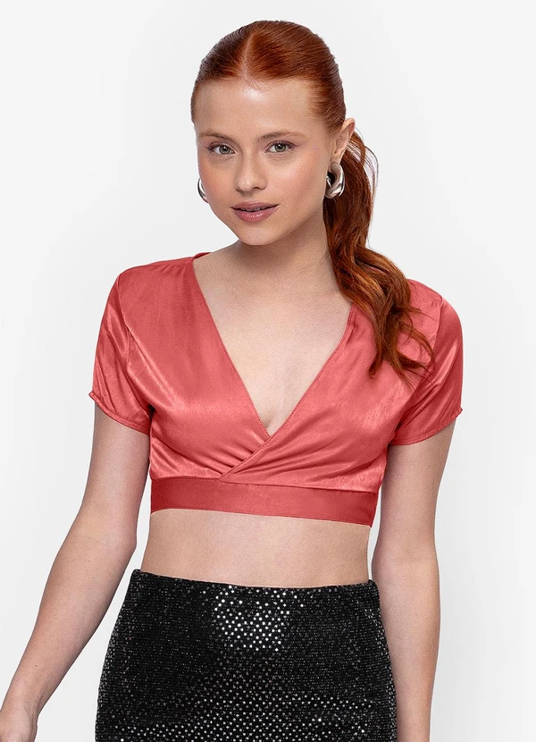 Minty - Blusa Cropped Juvenil em Viscopoly Laranja 3