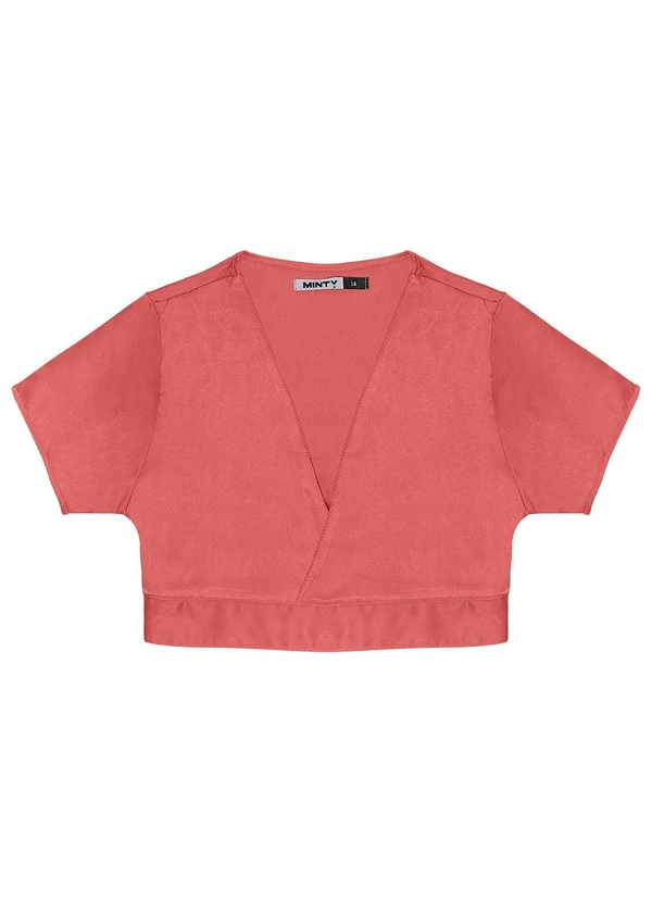 Minty - Blusa Cropped Juvenil em Viscopoly Laranja 7
