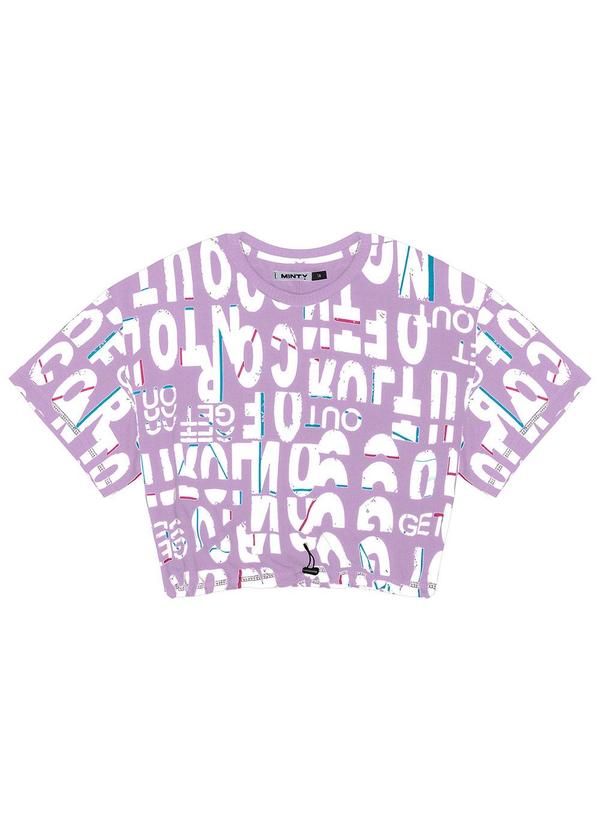 Minty - Blusa Cropped Juvenil Estampada Roxo