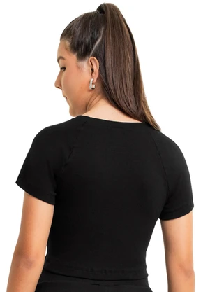 Gloss - Blusa Cropped Juvenil Preto - GLOSS