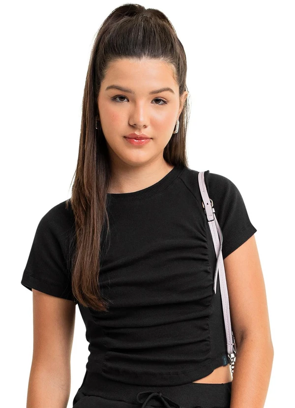 Gloss - Blusa Cropped Juvenil Preto