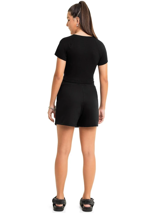 Gloss - Blusa Cropped Juvenil Preto 4